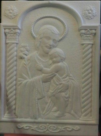 Bassorilievo in marmo San Giuseppe (cm 45x60) 